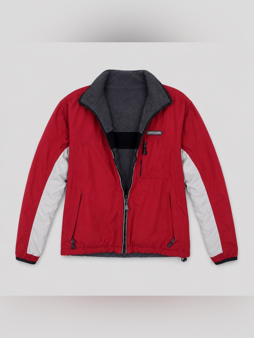 Vintage Y2K Abercrombie & Fitch Mens Reversible Jacket Coat Medium Fleece